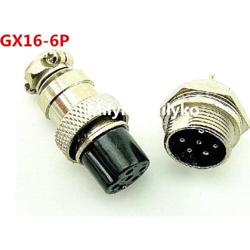 10pair Male & Female Diameter 16mm Wire Panel Connector GX16 6P GX16-6 M16 circular connector Socket Plug