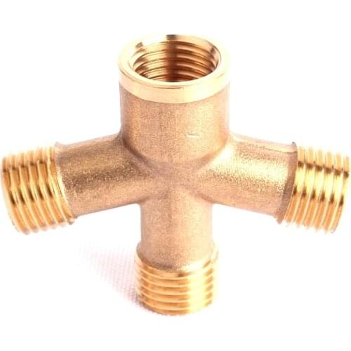 10pcs Diameter 14mm Brass Fitting Garden Irrigation Inner Wire Cross Connector Brass Cross Hose Splitter