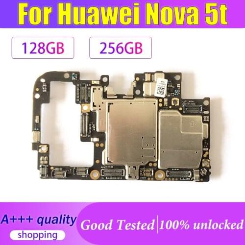 100% Original Unlocked For Huawei Nova 5t YAL-L21 Motherboard Mainboard Main Circuits Flex Cable Logic Board Work Well