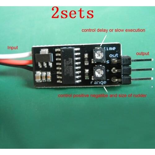 2Sets Advanced Servo Signal Converter Delay Slow Execution Funtion Conversion Device Adjust Angle/Direction for DIY RC Models