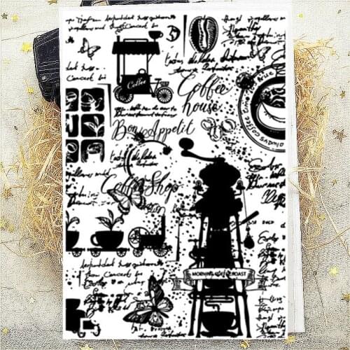 20Pcs 11*16CM Coffee butterfly Transparent Clear Stamp Silicone Stamp/Seal DIY Scrapbooking/Photo Album Stamp Sheets Bulk Deals