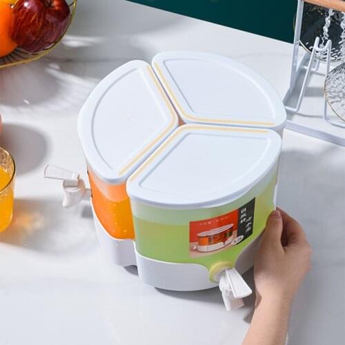 360 Turntable Beverage Dispenser for Hot and Cold Juice Beverage Jar Fruit Tea Pitcher Iced Beverage Dispenser BPA free