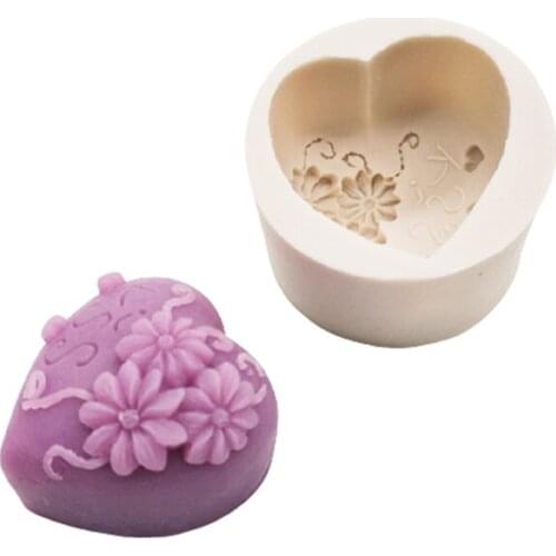 3d Heart Mold Diy Aromatherapy Candle Modeling Decorations Valentines Ornaments Easter Flower Fondant Silicone Cake Baking Mold