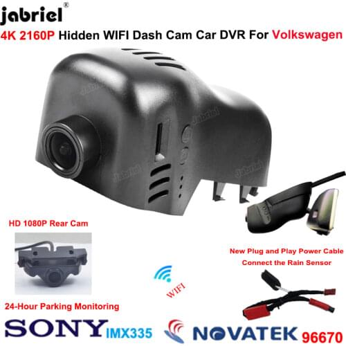 4K Car Dvr Dash Cam Camera 2160P Wifi Video Recorder for Volkswagen VW Touareg 2010 2011 2012 2013 2014 2015 2016 2017 2018 2019