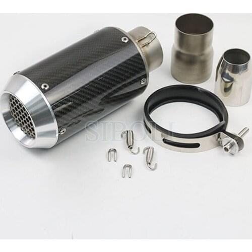 60MM Universal Motorcycle Exhaust Muffler Racing GP Exhaust Real Carbon Fiber Pipe Mufflers MOTO Escape SC007