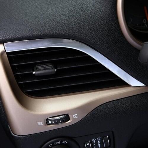 ABS Chrome FOR Jeep Cherokee KL 2014 2015 2016 2017 2018 Car Air Condition outlet Vent frame Panel Cover Trim Accessories