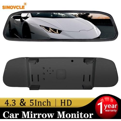 Car Rearview Mirror Monitor HD Video Auto Parking Monitor TFT LCD Screen 4.3/5 Inch Display With Night Vision Reversing Camera