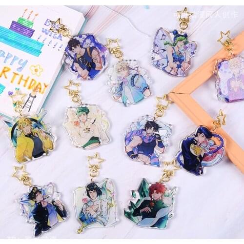 JoJos Bizarre Adventure Rohan Kishibe Keychain Collection Acrylic Key rings Pendant Xmas Gifts Anime Cartoon School Bag Itabag
