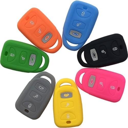 Key Cover for Hyundai Sonata NFC Tuscon Elantra Santa Fe 3 Button for Kia Forte Soul Rio Key Holder Case Protection Car Styling