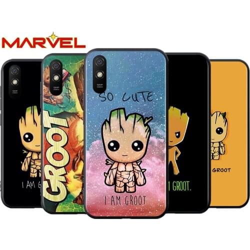 Marvel Groot Art for Xiaomi Redmi 10X Pro 9C 9A 9T 9 GO K40 K30 Ultra K20 8 7 S2 6 5 4X Pro Soft Black Phone Case