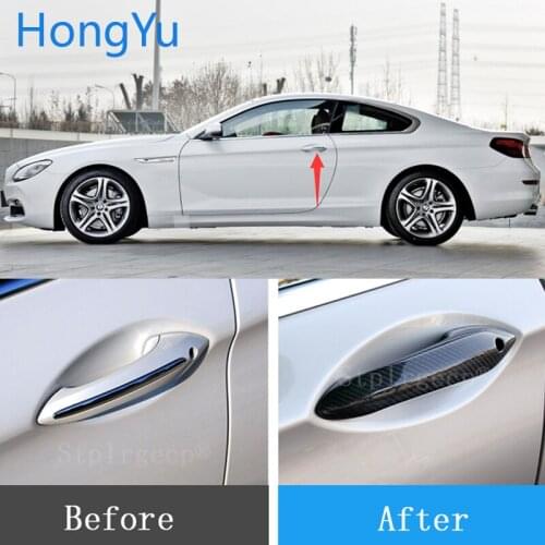 For BMW 6 series F06 F12 F13 G32 2011-2017 Auto Exterior Carbon Fiber Made Door Handle Cover Sticker Decorations Overlay Trim