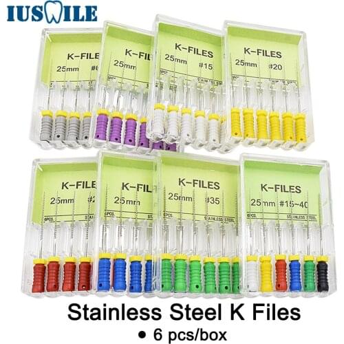 1 Box Good Quality Dental Stainless Steel K Files Dental Tools For Root Canal Treatment