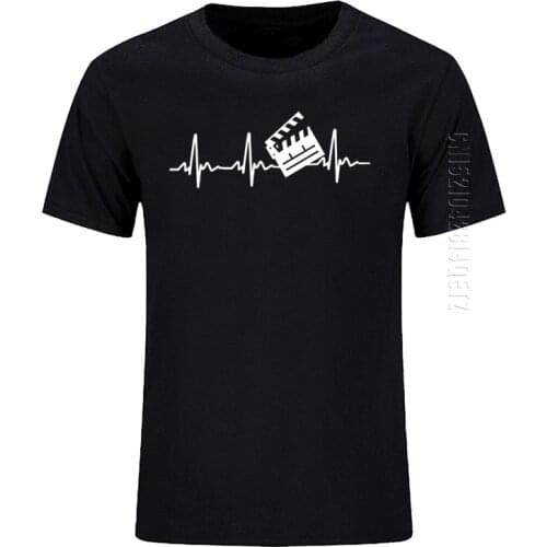 T-Shirt Film Director O Neck T Shirt Men Oversized Cotton Heartbeat Clapperboard T-Shirt New Summer Tops Man Tshirt Camiseta