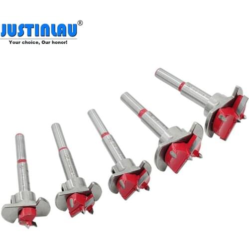 JUSTINLAU Cross-border woodworking positioning hole set 15-35mm alloy flat wing drill adjustable hinge hinge reamer