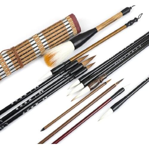 Chinese Meticulous Painting Brush Pen 9pcs/set Tinta China Chinese Regular Script Brush Pen Freehand Painting Brushes