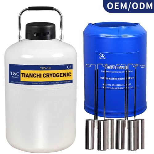 Cryogenic liquid nitrogen containers yds-10 storage tanks 10l portable dewar vessel with straps carry bag