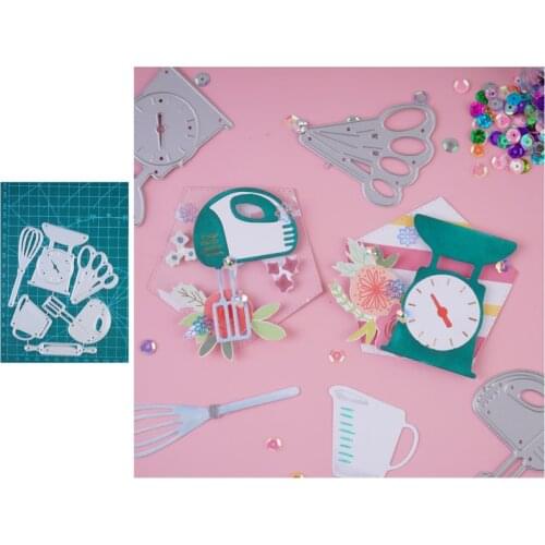 Kitchen Utensils Measuring Cup Metal Cutting Dies Stencil For Homemade DIY Training Scrapbooking Album Kitchenware Embossing New