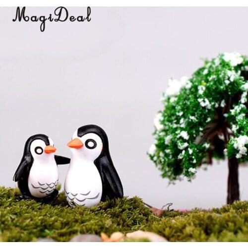 MagiDeal 10pcs Resin Penguins Miniature Fairy Garden Micro Landscape Figurines Bonsai Ornaments Terrarium Crafts Dollhouse Decor
