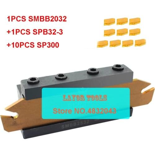 20mm petiole SPB32-3 1pcs+SMBB2032 1pcs+ SP300 NC3020/NC3030 10pcs=12pcs/set NC3020/NC3030 Machining steel CNC lathe tool