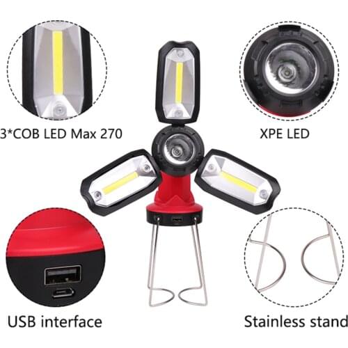 Suchme Multifunctional LED Work Light Car Repair Rechargeable Camping Night Running Flashlight Hang Portable Outdoor Emergency