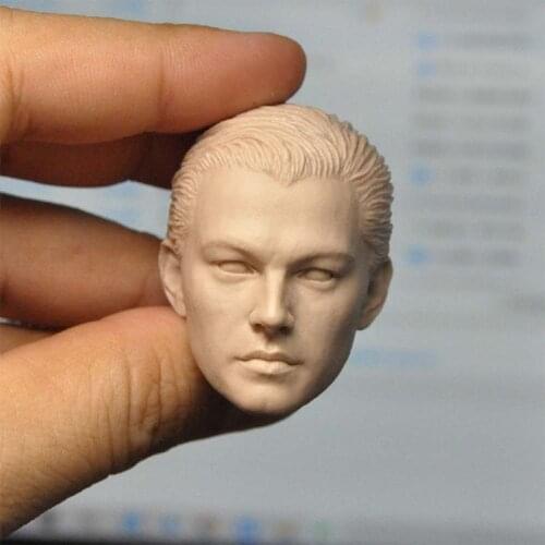 Unpainted 1/6 Jack Leonardo Head Sculpt PVC Male Soldier Head Carving Fit 12'' Action Figure for Painting Exercise Fans DIY