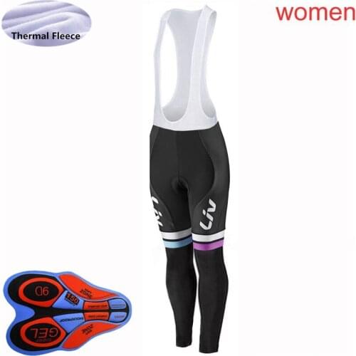 New Warm Cycling Bib /Trousers Womens Winter Thermal Fleece Mountain Bike Long Pants Bicycle Tights 9D Gel Pad Cycling Bib Pants