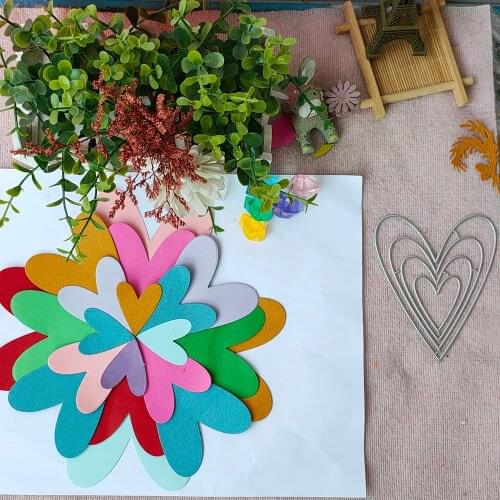 New Three-layer heart Metal cutting Die scrapbook Decoration embossed Photo album Decoration Card making DIY Handicrafts