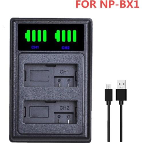 NP-BX1 NPBX1 LCD Digital Battery Charger For Sony FDR-X3000R RX100 RX100 M7 M6 AS300 HX400 HX60 WX350 AS300V HDR-AS300 BC-CSX