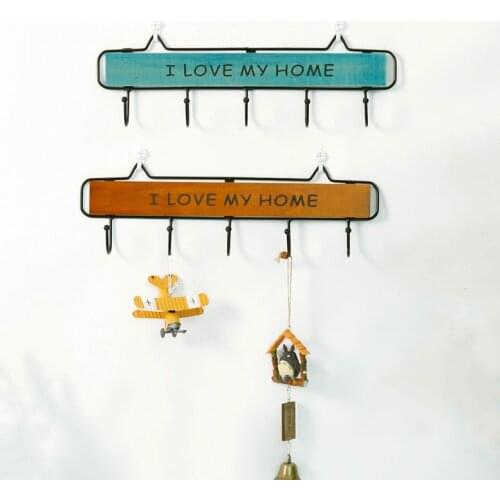 Wholesale retro wooden wall hanger clothes hook Nordic home decoration creative gateway key hook