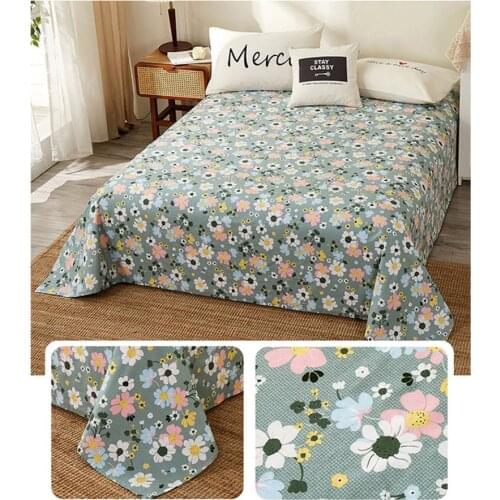 Floral Bed Sheet Elastic Washable Solid Sheet Household Bedspreads No Fade No Pilling Durable Fitted Linens For Double Queen Bed