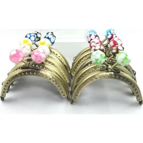 8.5cm colorful ball kiss buckle women DIY coin bag making metal clasp smooth surface purse frame 10pcs/lot