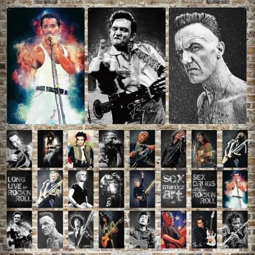 Rock Guys Roll Tin Sign Vintage Metal Poster Plaque Metal Wall Decor Living Room Man Cave Club Decorative Plate