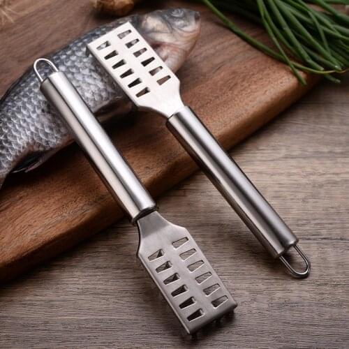 Stainless Steel Fish Scale Skin Scraper Fast Peeler Knife Cleaning Fish Peeler Brush Gadgets Seafood Tools Kitchen Accessories