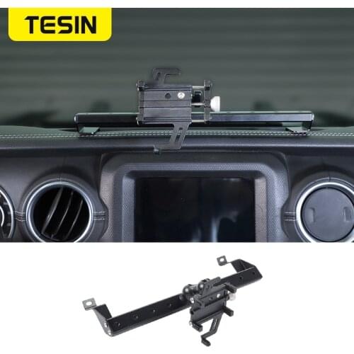 TESIN GPS Stand Holder for Jeep Gladiator JT 2018+ Car Mobile Phone Support Holder Accessories for Jeep Wrangler JL 2019