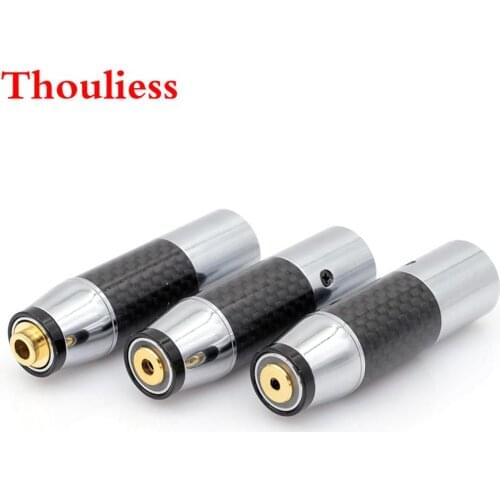 Thouliess 3.5mm/2.5mmm/4.4mm Balanced Female to 4pin Balanced XLR Male DAC Decoder Converter Adapter Gold Plated Carbon Fiber