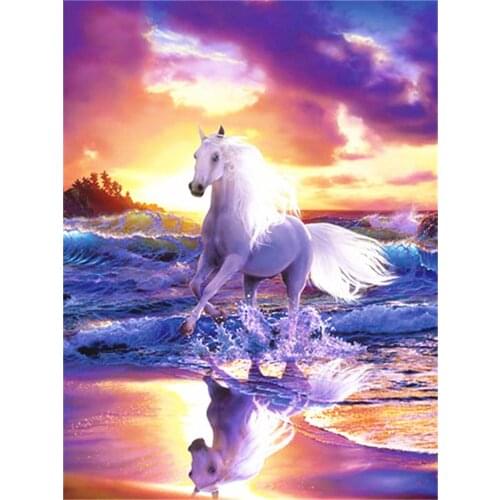 Horse Animal DIY Cross Stitch 11CT Embroidery Kits Needlework Craft Set Cotton Thread Printed Canvas Home Dropshipping