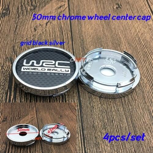High Quality 4pcs/set Wheel center cap Wheel hub cap Grid black WRC logo Decoration 50MM 5CM fit for all series car styling
