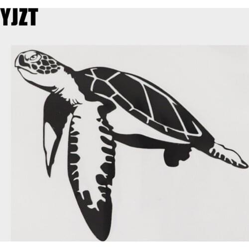 YJZT 16.3CM×13.5CM Funny Sea Turtle Decal Marine Animals Vinyl Car Sticker 18A-0188