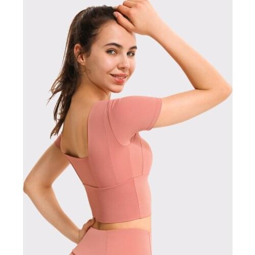 CHRLEISURE Women Shirts for Summer Tights with Chest Pads T-Shirts Women Short Sleeve Female Tops and Blouses