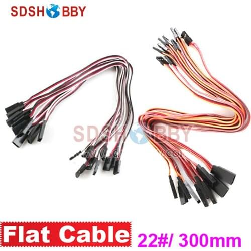 10Pcs*22# / 22AWG Heavy Duty Servo Extension Flat Cable 300mm
