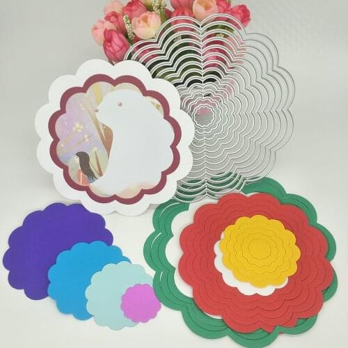 13-layer flower kit photo frame DIY metal cutting mold, scrapbooking, card making, engraving background, handmade artwork