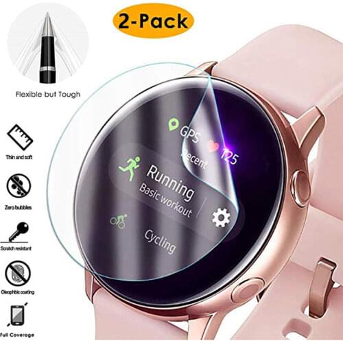 2pcs/lot Ultra-thin Protective Film Screen Cover for Samsung Galaxy Watch 42mm Active Soft 3D Round Edge Screen Protector