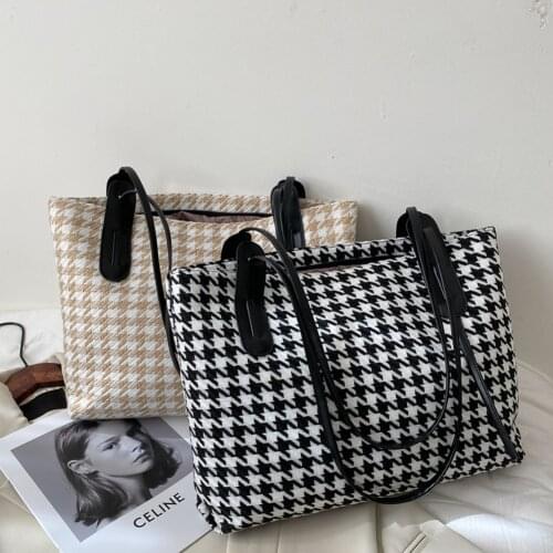 2020 Winter Retro Plaid Women Tote Bags Female Large Capacity Shoulder Bags Fashion Portable Handbags for Ladies bolsas de mano