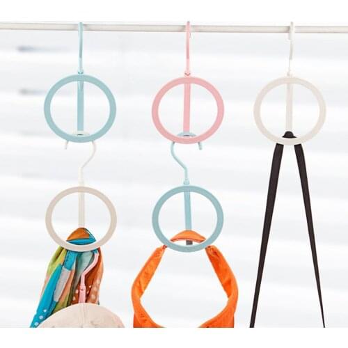 360 Degree Rotation Home Scarf Towel Clothes Hanger Flexible Hanging Hook Foldable Hat Storage Rack Household Organizer