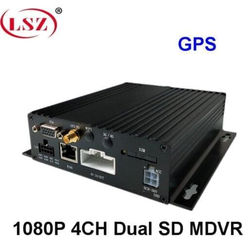 Factory good quality HD1080P 4 Channel dula sd card movil dvr GPS MDVR