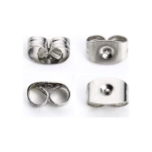 50pcs/lot stainless steel Butterfly Earrings Back Stopper Studs Ear Plugging For DIY Blocked Caps Earring Jewelry Accessories