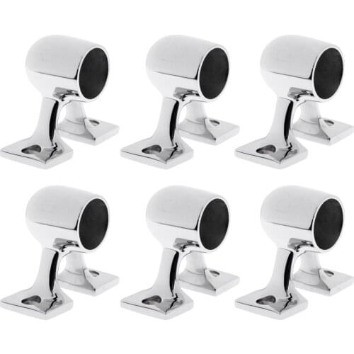 6pcs Boat Rail Base Bracket 90 Degree In 316 Stainless Steel For Robust Tube 25mm