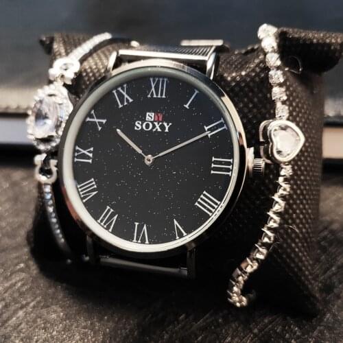 Women Watches Bracelet Set Starry Sky Ladies Bracelet Watch Casual Mesh Quartz Wristwatch Female Clock Gift Relogio Feminino