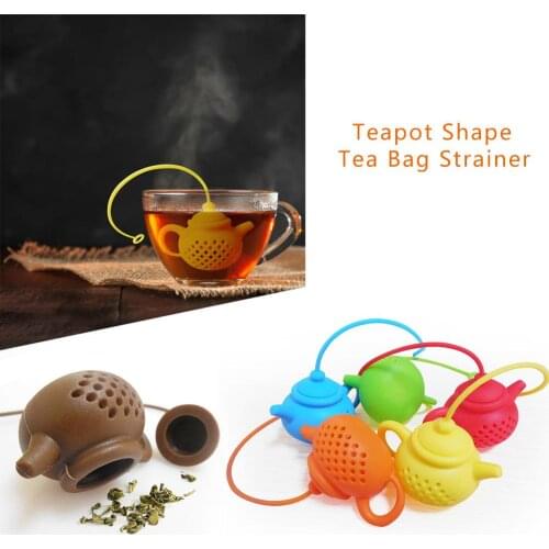 Color Creative Teapot-shape Tea Infuser Strainer Silicone Tea Bag Leaf Filter Diffuser Teaware Teapot Accessory Kitchen Gadget