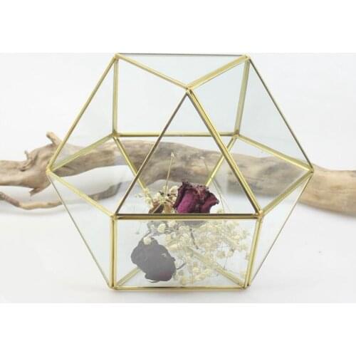 Decorative Modern Tabletop Glass Terrarium Planter Box DIY Decorative Flower Pot for Wedding Desk Office Home Decoration Gift